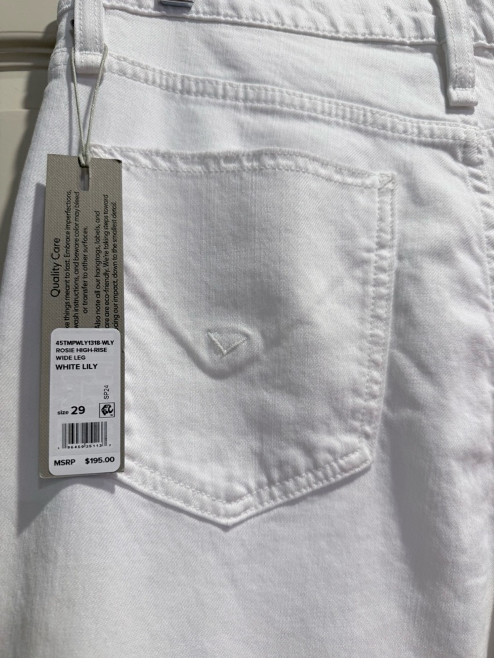 NWT Hudson High Rise Wide Leg Rosie white lily jeans - Picture 6 of 6